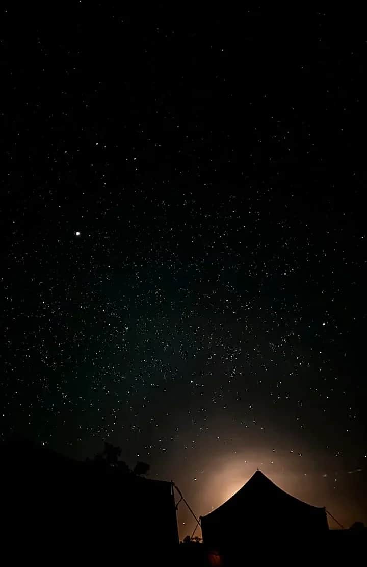Nomad tent bathed in moonlight